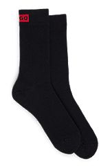 Набор из двух пар носков стандартной длины с логотипом, Черный