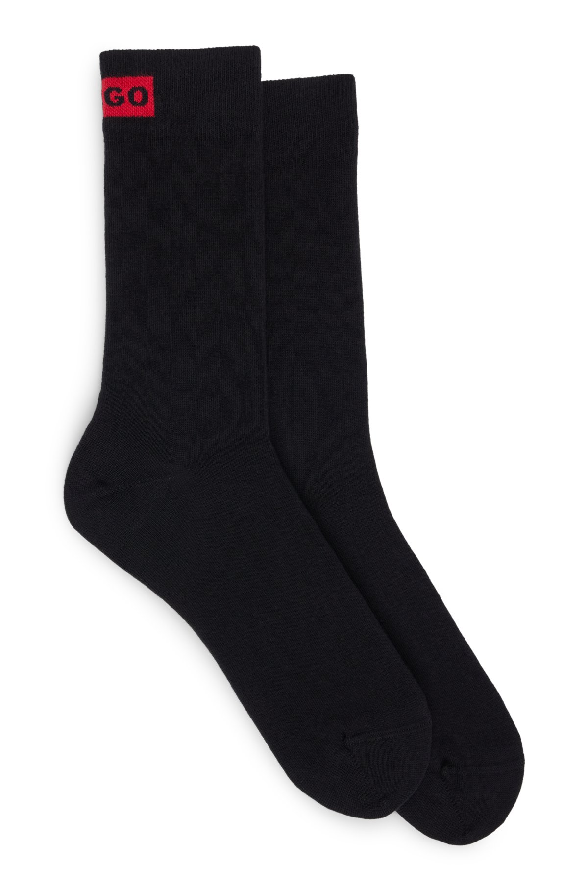 Two-pack of regular-length socks with logo detail, Black