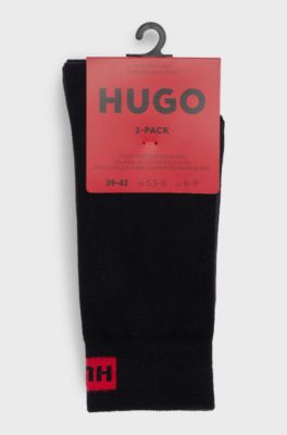 Two-pack of regular-length socks with logo detail, Black