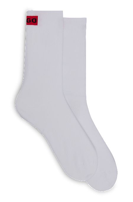 Two-pack of regular-length socks with logo detail, White
