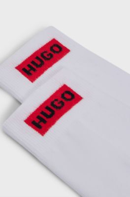 Two-pack of regular-length socks with logo detail, White