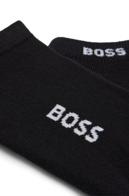 Two-pack of cotton-blend logo ankle socks, Black