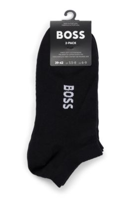 Two-pack of cotton-blend logo ankle socks, Black