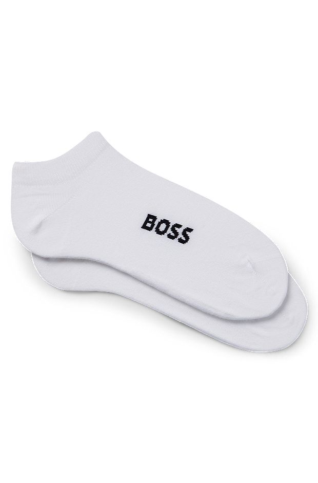 Two-pack of ankle-length socks with logo details, White
