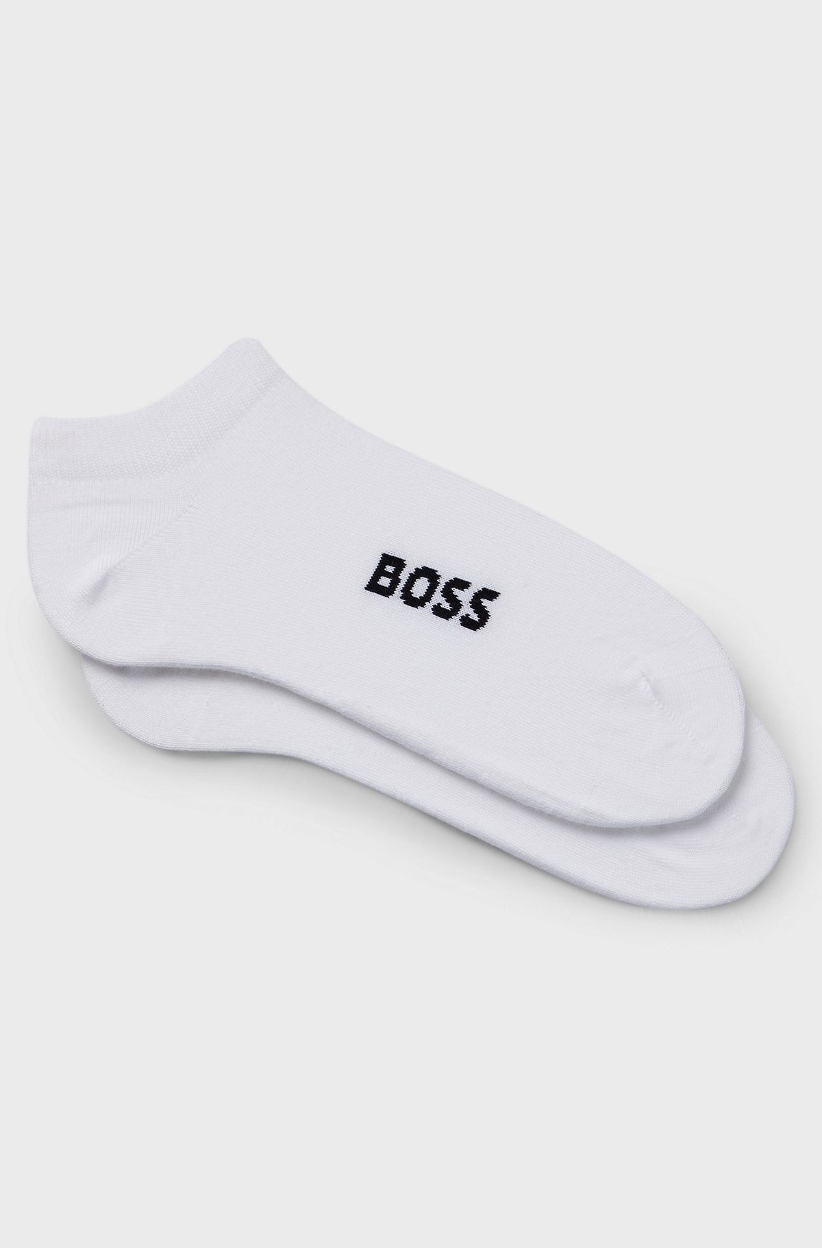 Two-pack of cotton-blend ankle-length socks, White