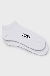 Two-pack of cotton-blend ankle-length socks, White