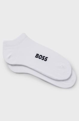 Two-pack of cotton-blend logo ankle socks, White