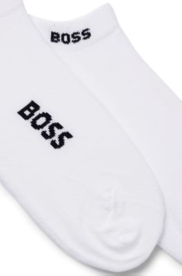 Two-pack of cotton-blend logo ankle socks, White