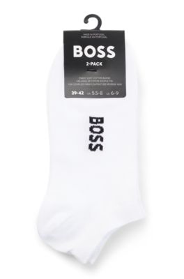 Two-pack of cotton-blend logo ankle socks, White