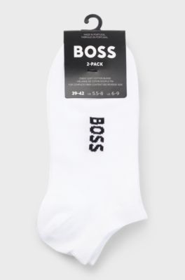 Two-pack of cotton-blend logo ankle socks, White