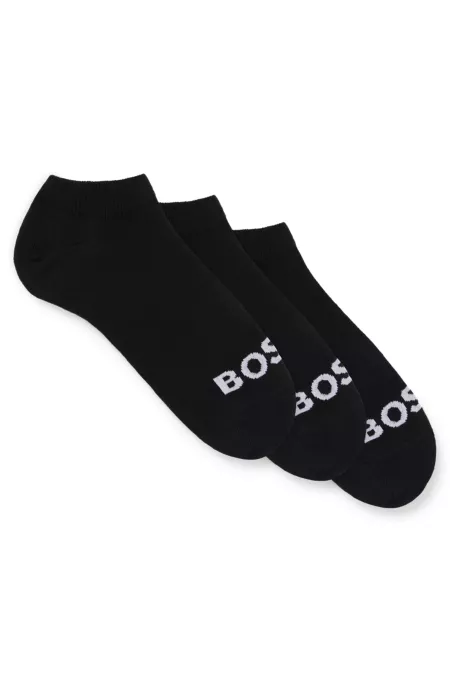 Three-pack of ankle-length socks with contrast logos