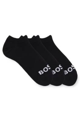 Three-pack of ankle-length socks with contrast logos 1
