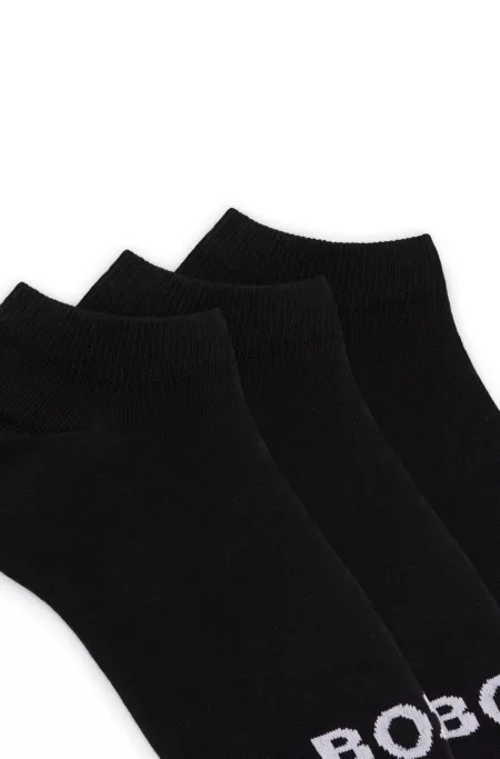 Three-pack of ankle-length socks with contrast logos