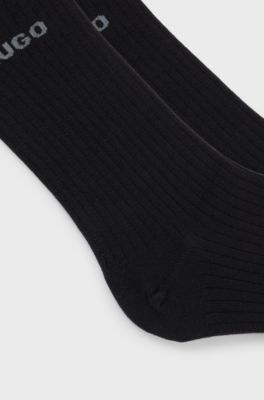 Two-pack of quarter-length socks with logo details, Black