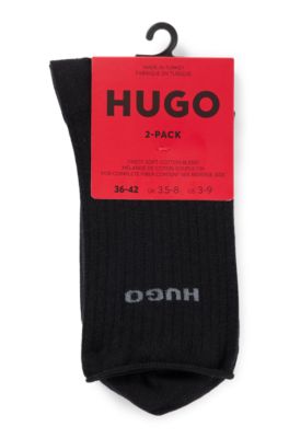 Calze sopra la caviglia con logo in confezione da due, Nero