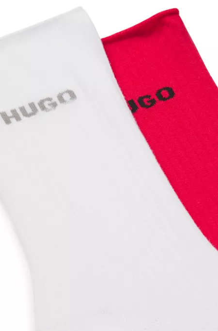 Two-pack of quarter-length socks with logo details