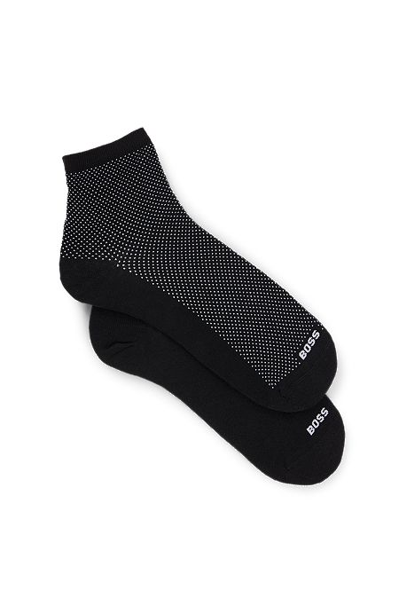 Two-pack of short-length socks in stretch fabric, Black