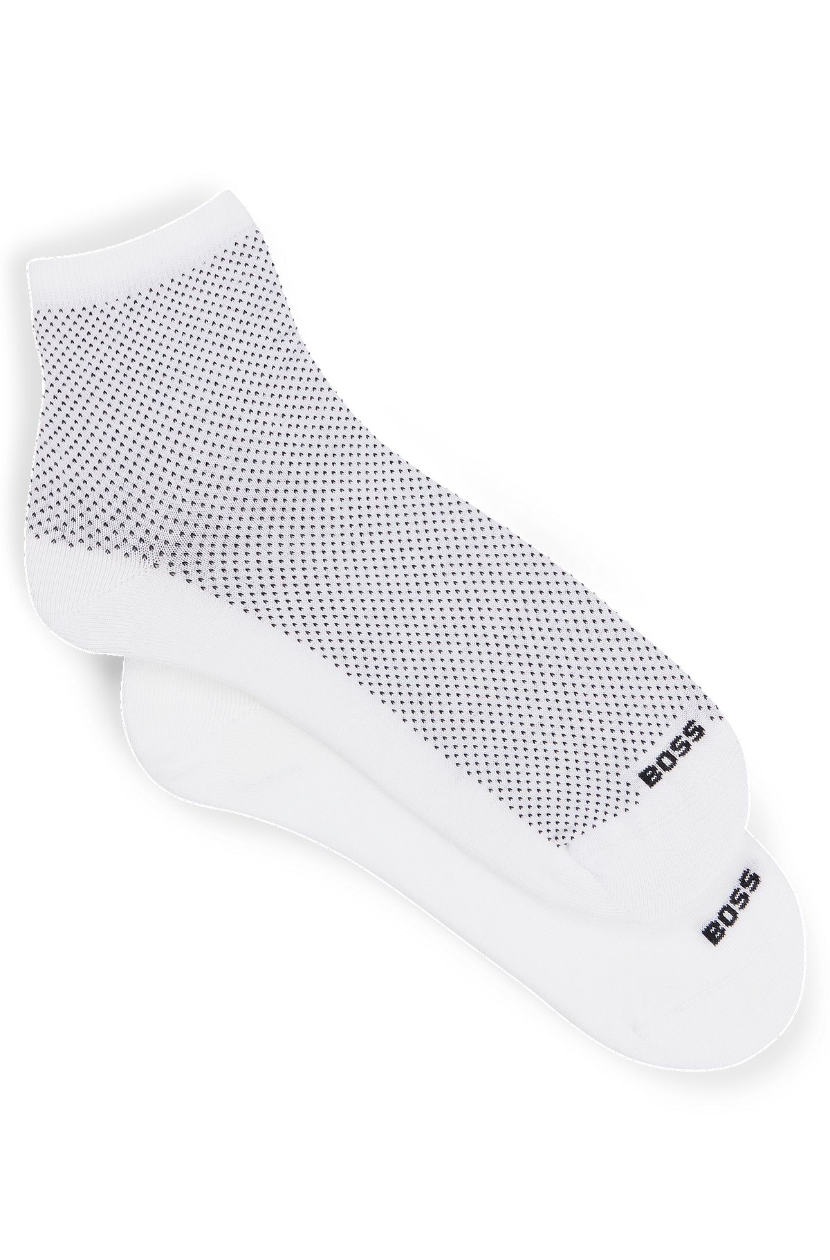Two-pack of short-length socks in stretch fabric, White