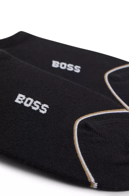 Two-pack of ankle-length socks with branding