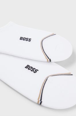 Two-pack of ankle-length socks with branding, White
