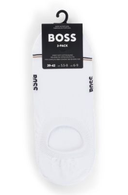 Two-pack of ankle-length socks with branding, White