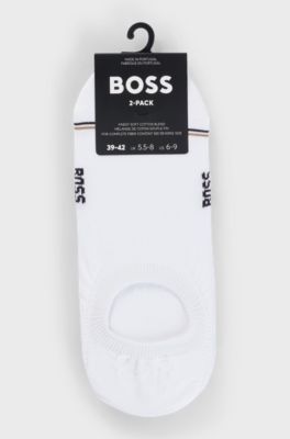 Two-pack of ankle-length socks with branding, White