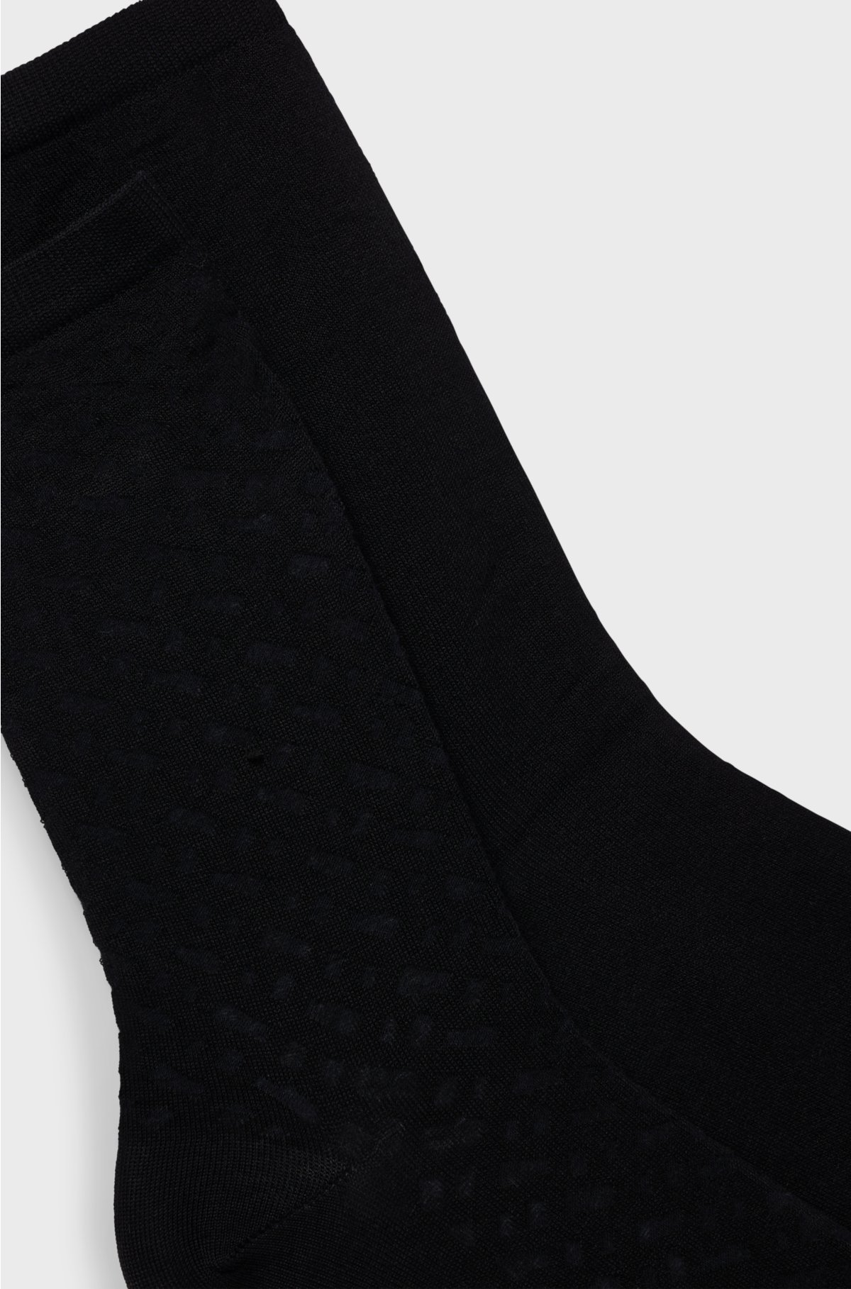 Two-pack of regular-length socks in stretch cotton, Black