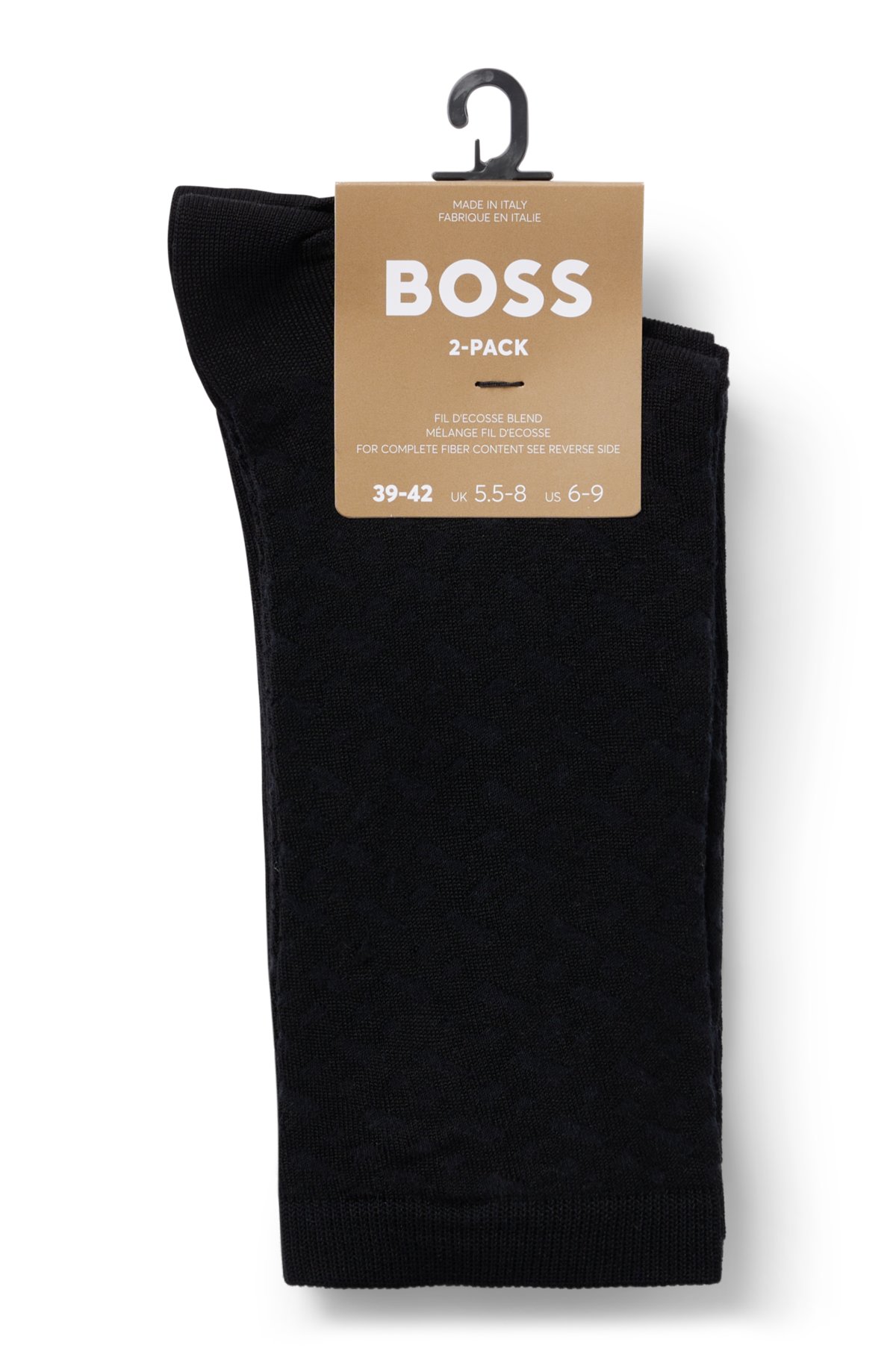 BOSS - Regular-length monogram socks in a cotton blend