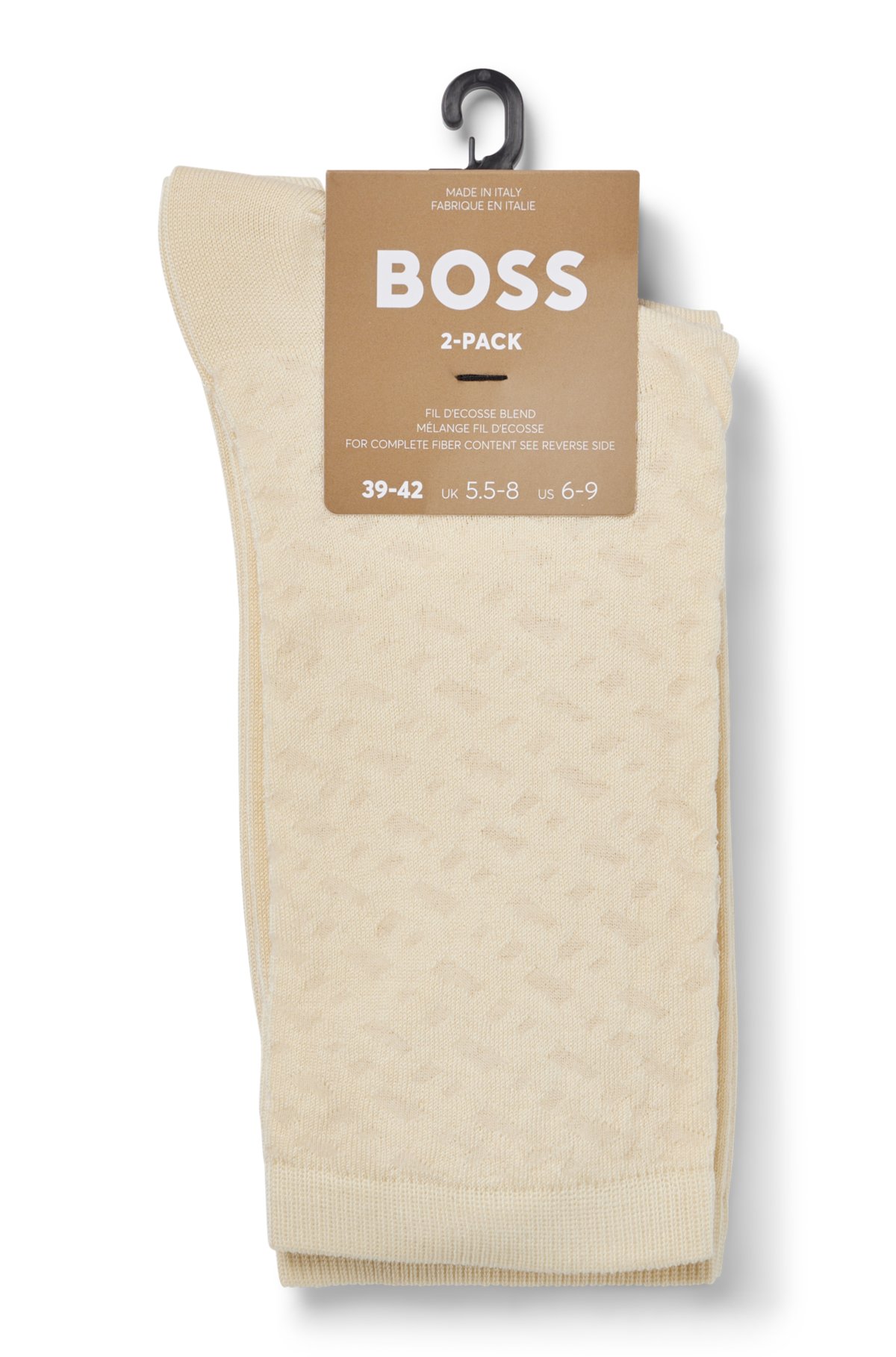 BOSS - Two-pack of regular-length socks in stretch cotton