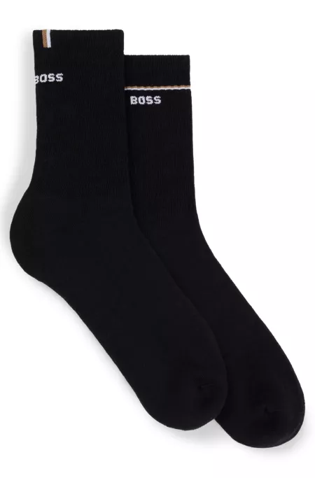 Two-pack of quarter-length socks with logo details