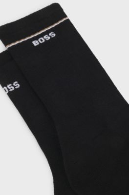 Two-pack of short socks with logo details, Black
