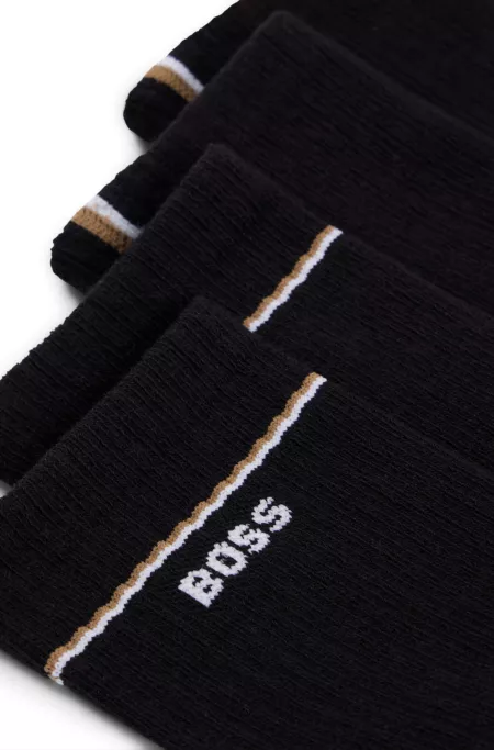 Two-pack of quarter-length socks with logo details