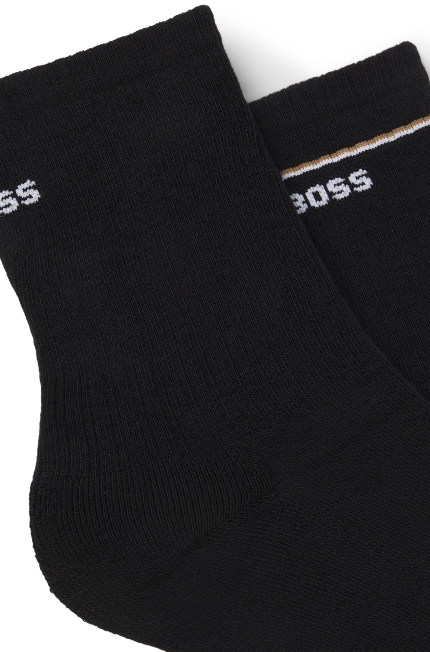 Two-pack of quarter-length socks with logo details, Black