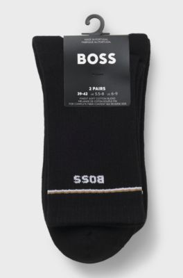 Two-pack of short socks with logo details, Black