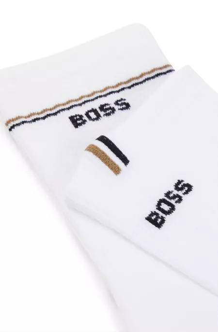 Two-pack of quarter-length socks with logo details