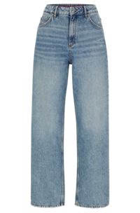 Relaxed-fit jeans van stevig blauw denim, Lichtblauw