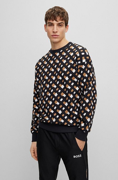 Relaxed-fit monogram sweatshirt in French terry , Patterned