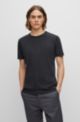 T-Shirt aus Baumwoll-Jersey mit sonnengebleichtem Effekt, Schwarz