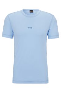 T-Shirt aus Baumwoll-Jersey mit sonnengebleichtem Effekt, Hellblau