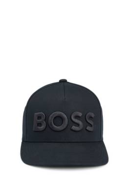 Hugo Boss Cotton-twill Five-panel Cap With Embroidered Logo In Black