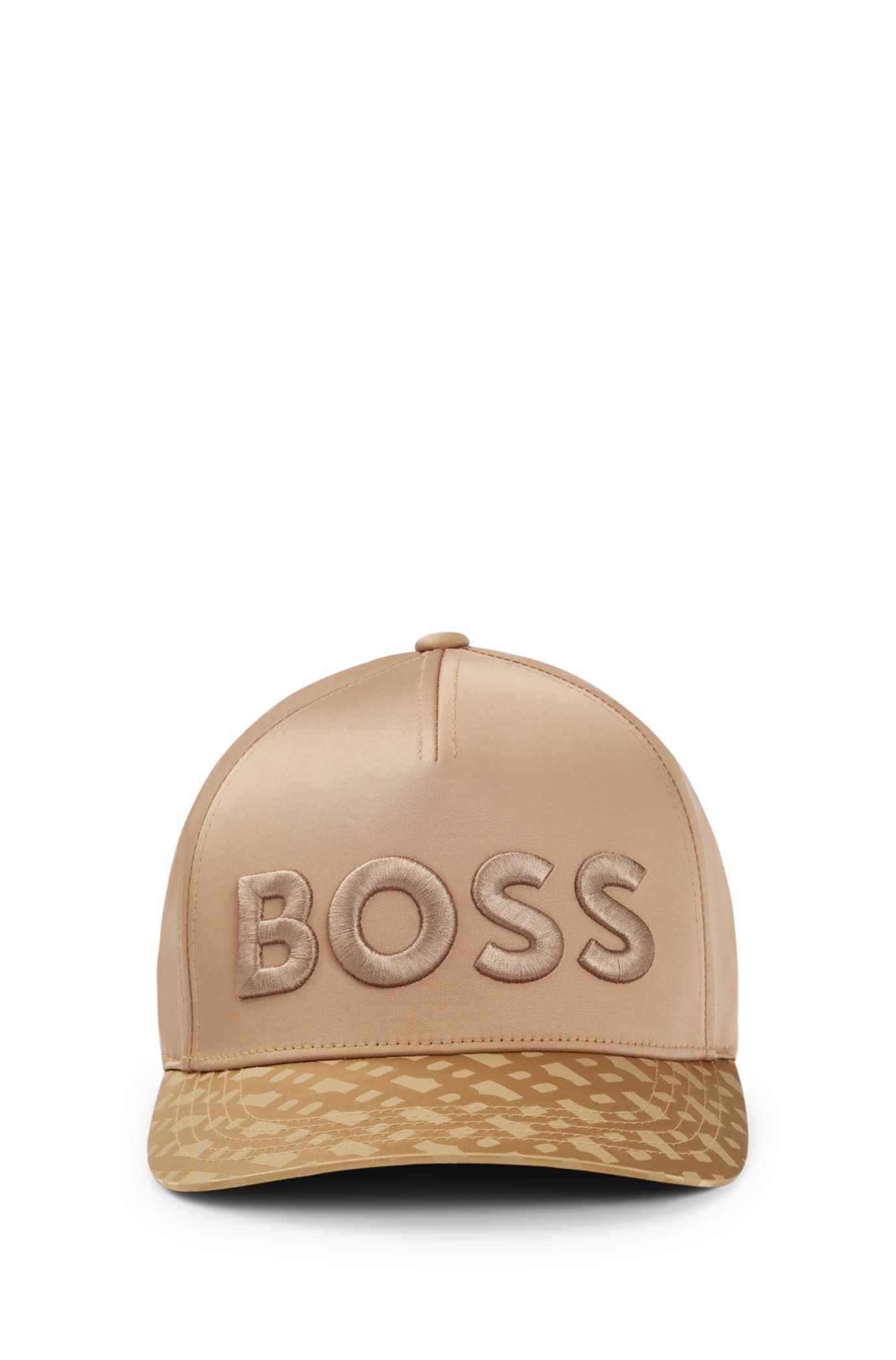 Monogramm-Jacquard Satin BOSS aus und - mit Logo-Stickerei Cap