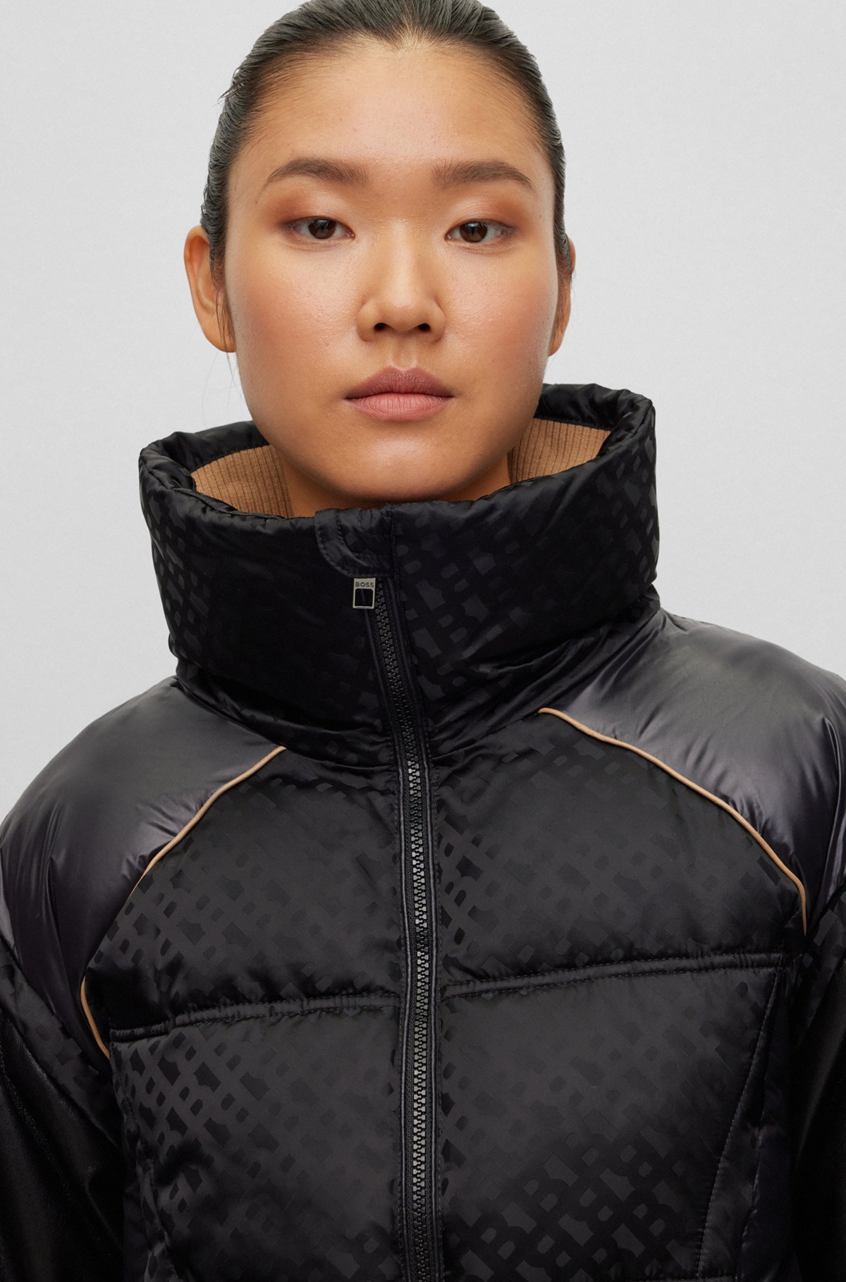 Утепленная куртка BOSS x Alica Schmidt с пристегивающимися на молнию рукавами, Черный