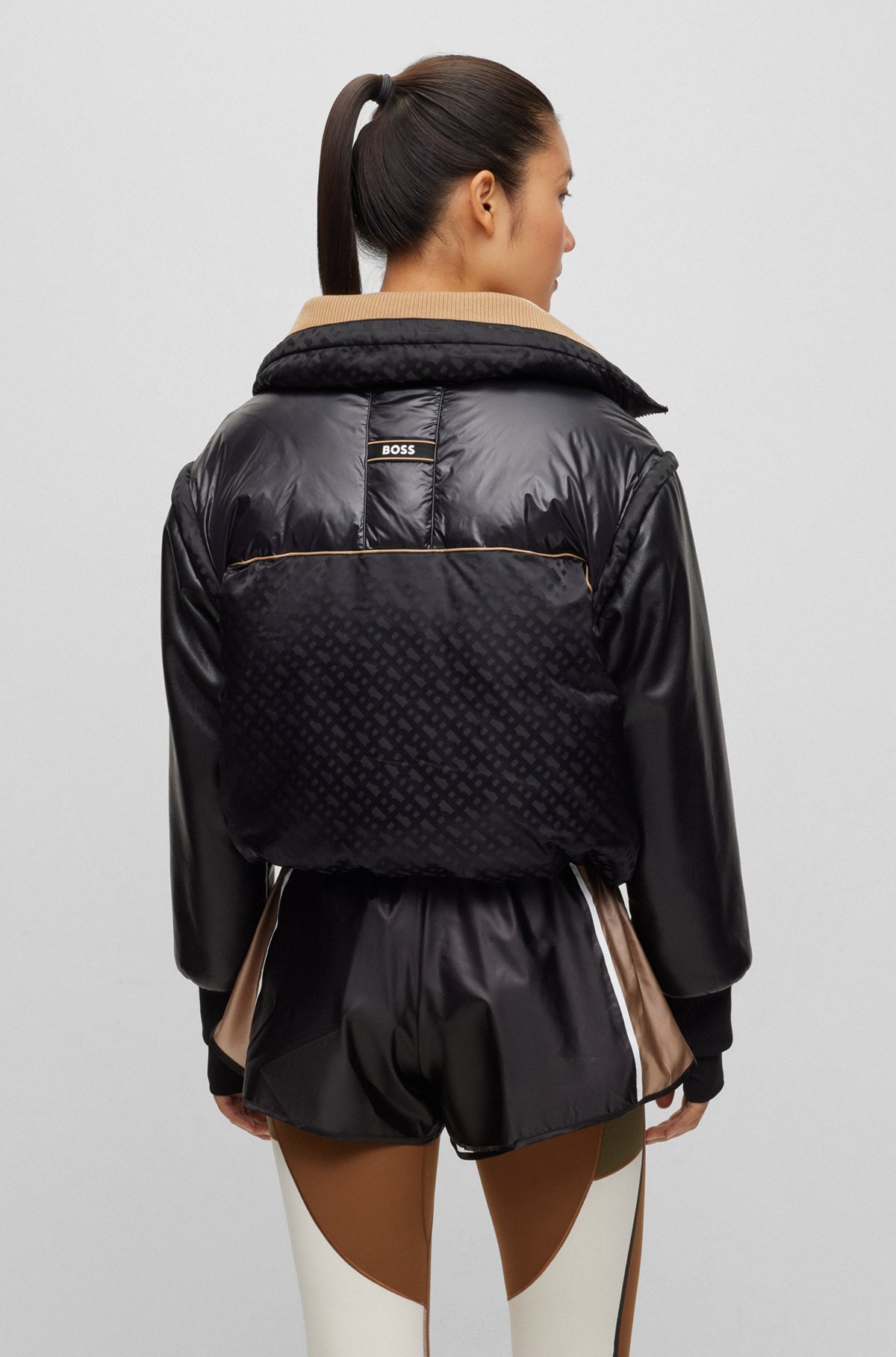 Утепленная куртка BOSS x Alica Schmidt с пристегивающимися на молнию рукавами, Черный