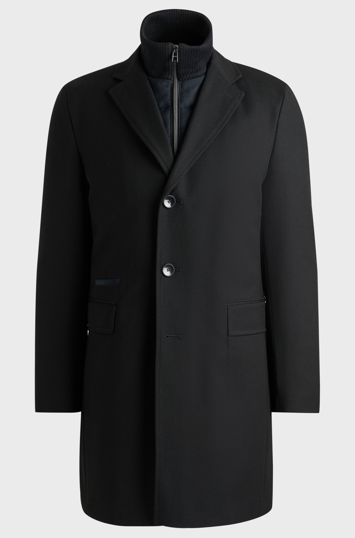 BOSS - はっ水コート ウールブレンド ジップアップインナー BOSS - はっ水コート ウールブレンド ジップアップインナー