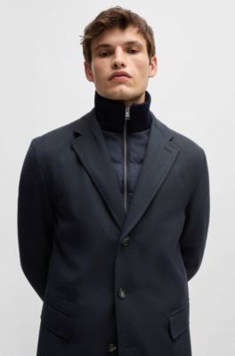 BOSS - はっ水コート ウールブレンド ジップアップインナー