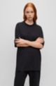 Oversized-fit cotton T-shirt with stacked logo, Black