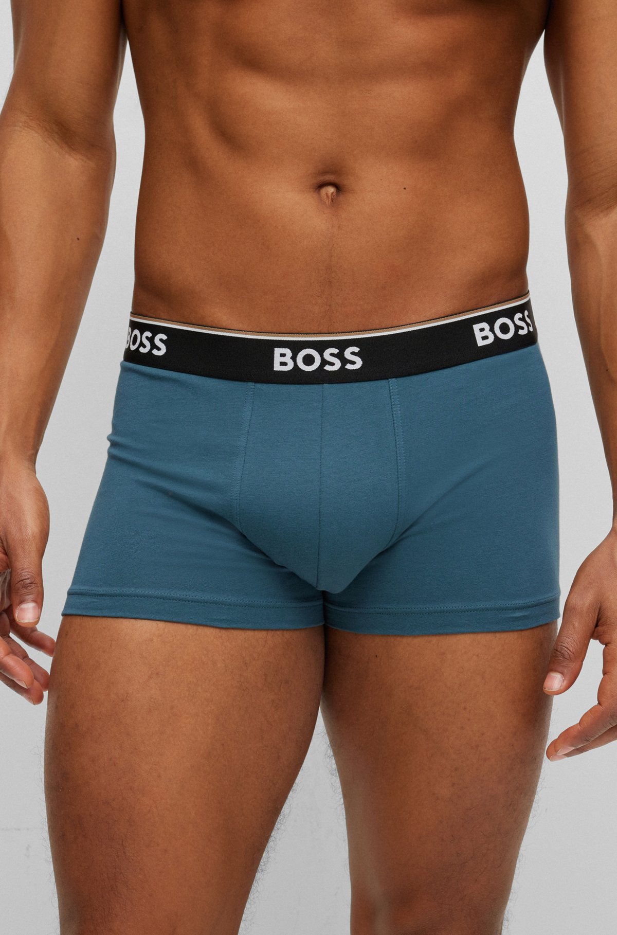 BOSS - Dreier-Pack Boxershorts aus Stretch-Baumwolle mit Logo-Bund