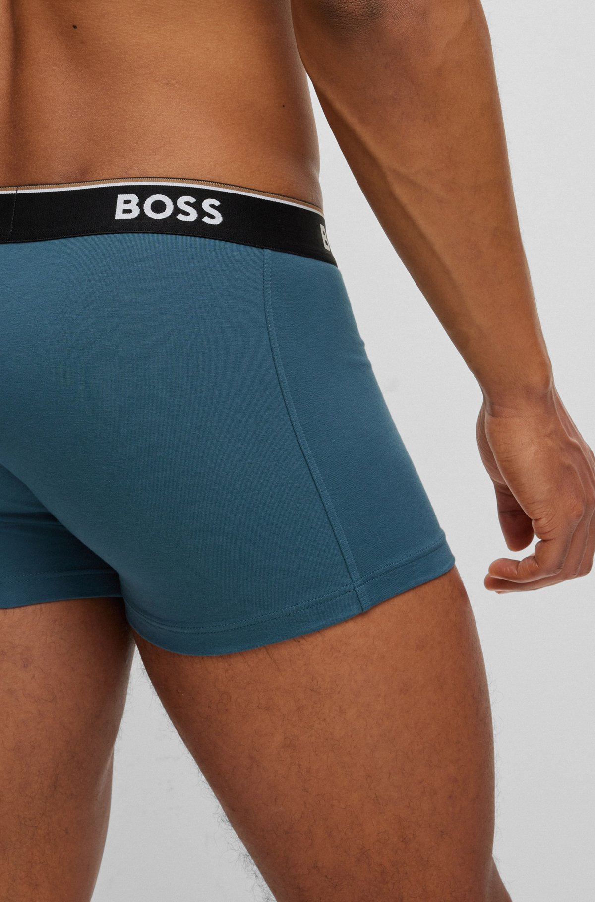 BOSS - Dreier-Pack Boxershorts aus Stretch-Baumwolle mit Logo-Bund