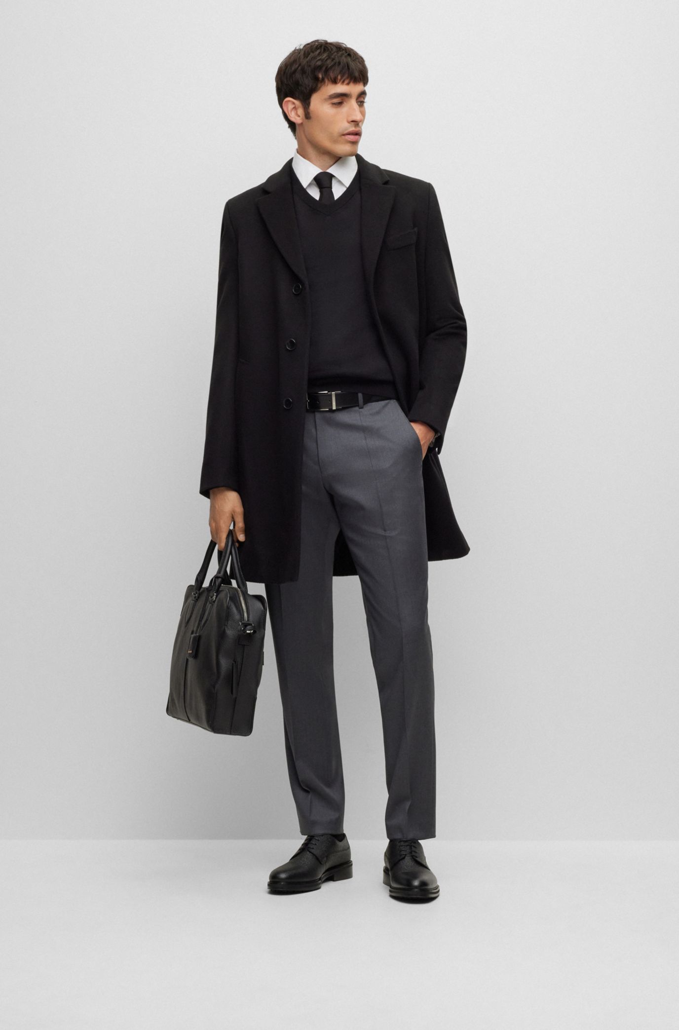 Hugo boss store coat black