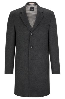 BOSS Slim fit coat in virgin wool and cashmere